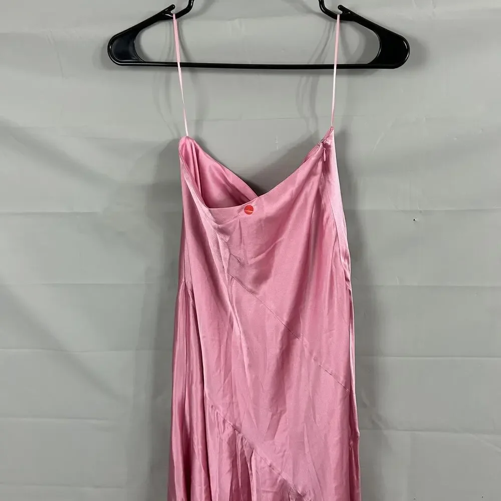 Cult Gaia Skirt Small Pelli Maxi Silk Satin Pink Skirt Party Formal Dressy Chic
